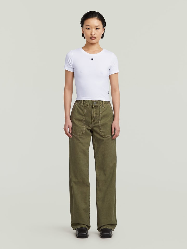 Jeans - Loose fit - in Khaki