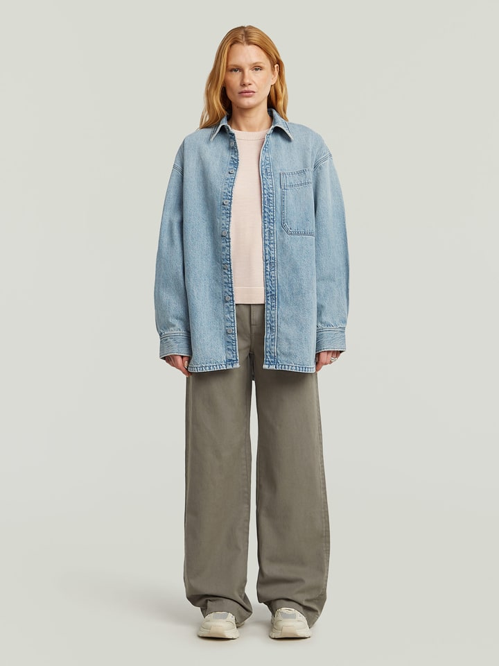 Spijkerbroek - loose fit - kaki