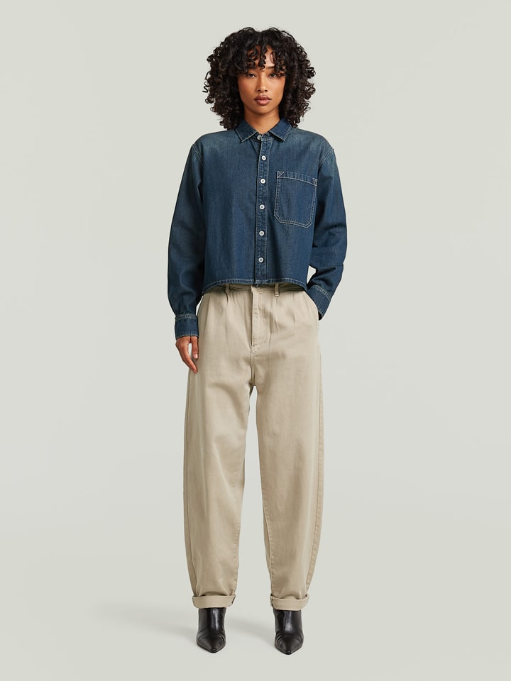 Dżinsy - Tapered fit - w kolorze beżowym