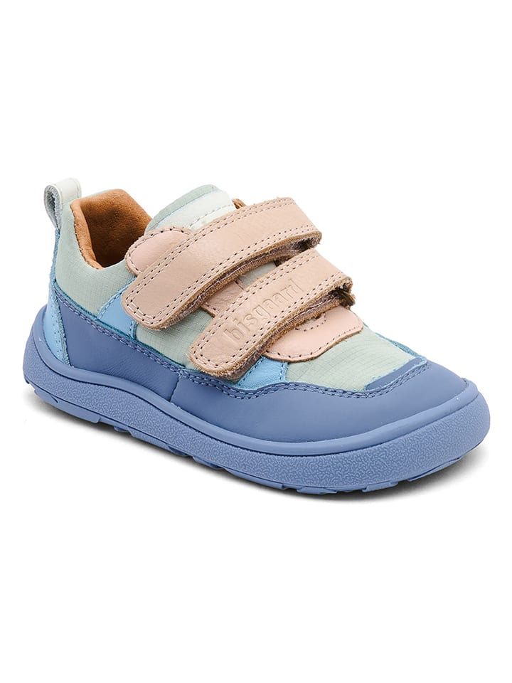Leder-Barfußschuhe "Elroy" in Beige/ Hellblau