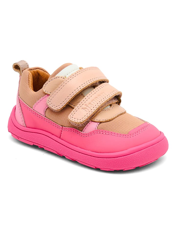 Leder-Barfußschuhe "Elroy" in Beige/ Pink