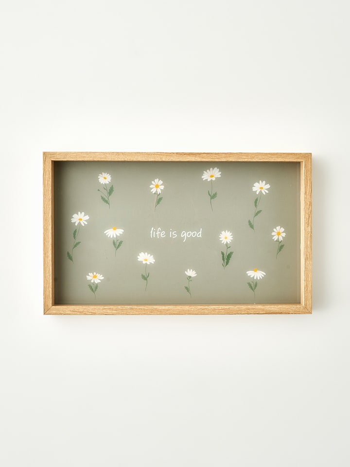 Taca "Daisy" w kolorze zielono-beżowym - 22 x 37 cm