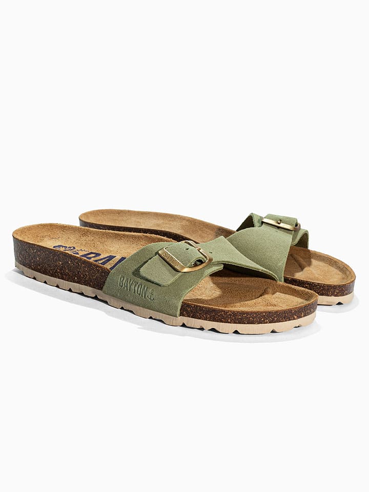 Leren slippers "Zephyr" lichtgroen