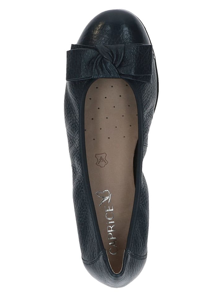 Leder-Ballerinas in Schwarz