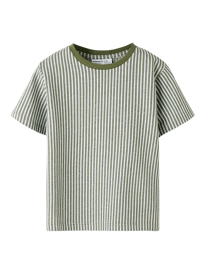 Shirt "Hans" in Khaki/ Weiß