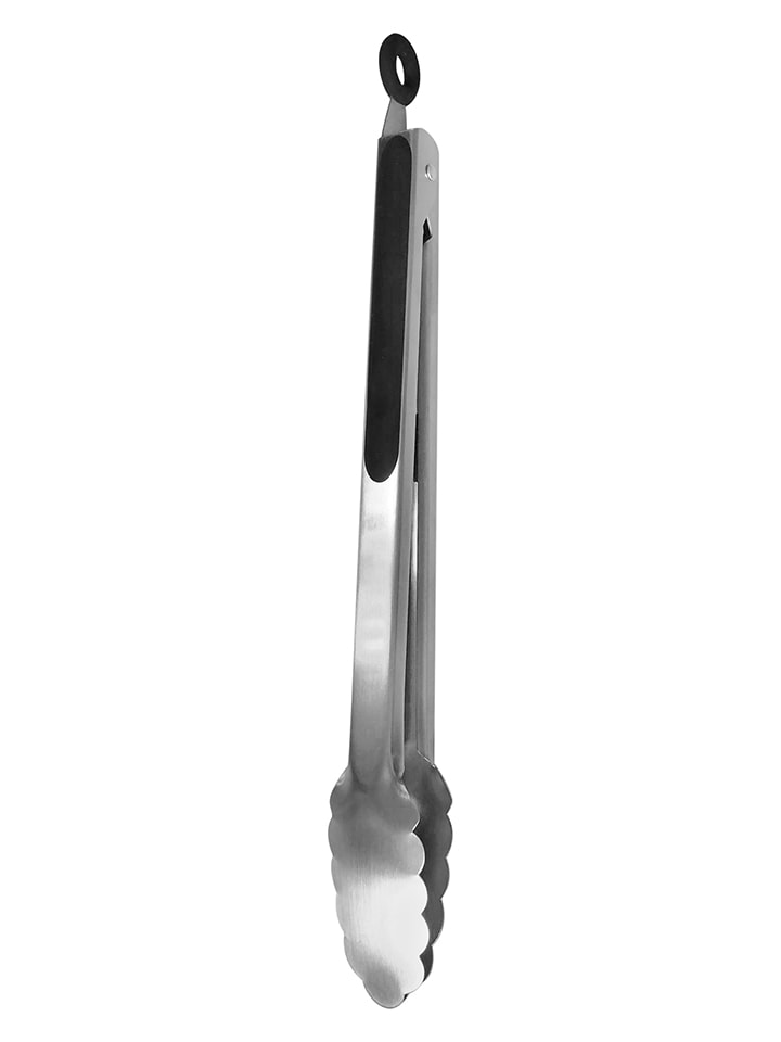 Szczypce kuchenne w kolorze srebrnym - wys. 34 cm
