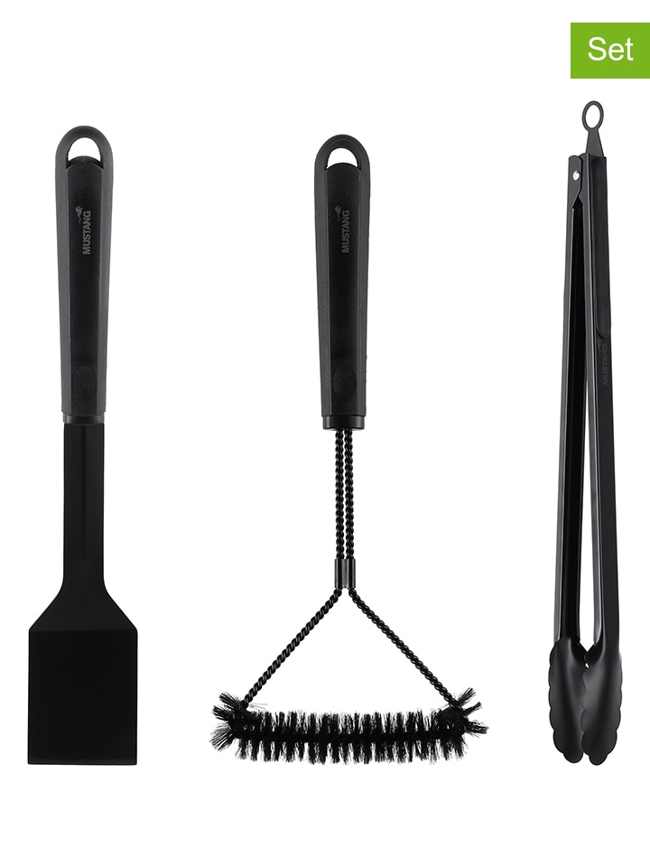 3-delige grillbestekset zwart - (H)40 cm