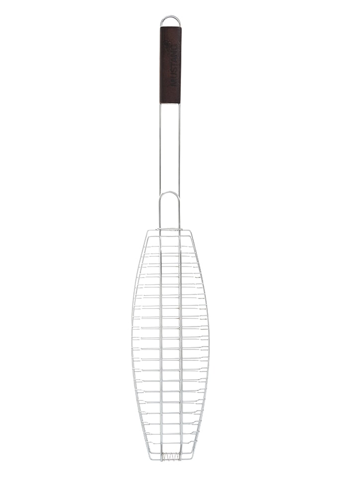 Ruszt grillowy w kolorze srebrnym do ryb - 13 x 70 cm