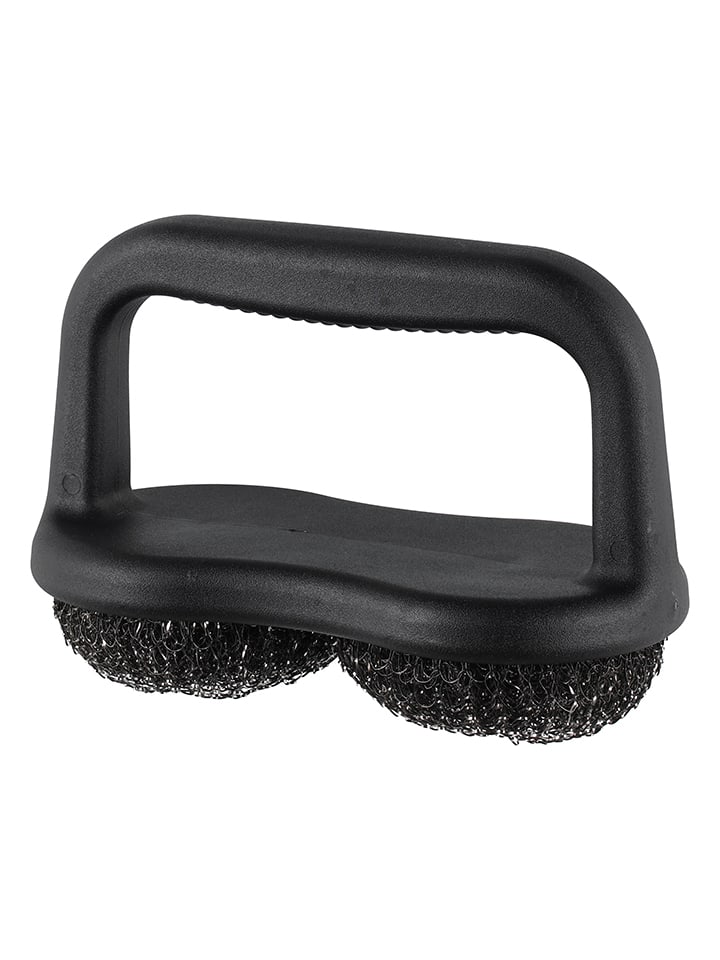 Gąbka w kolorze czarnym do czyszczenia płyt grillowych - szer. 19 cm