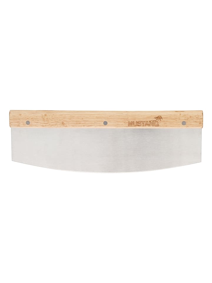 Nóż w kolorze srebrno-jasnobrązowym do pizzy - 32 x 11 cm