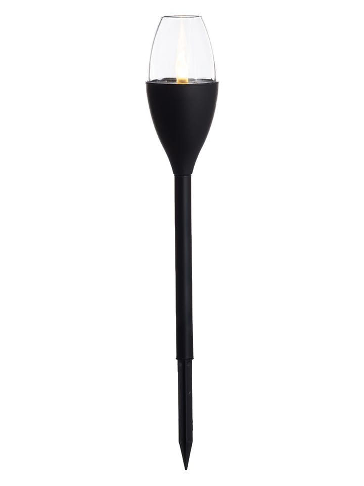 Solarna lampa ogrodowa w kolorze czarnym na trzonku - wys. 38 cm
