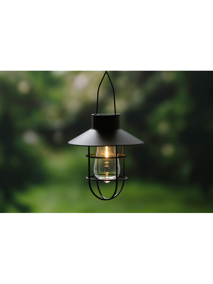 Solarna lampa ogrodowa w kolorze czarnym - wys. 20 cm
