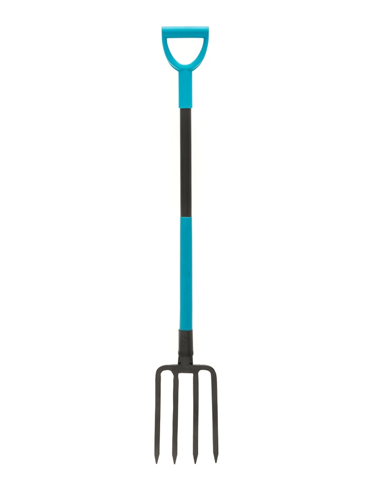 Widły ogrodowe w kolorze niebiesko-czarnym - wys. 120 cm