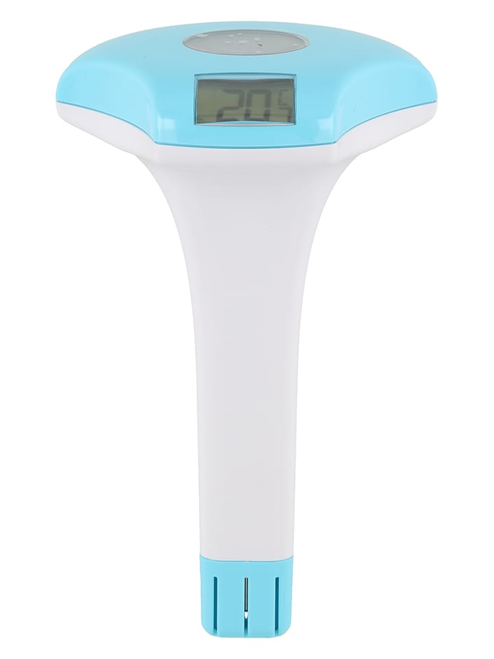 Termometr solarny w kolorze biało-błękitnym do wody - wys. 19 cm