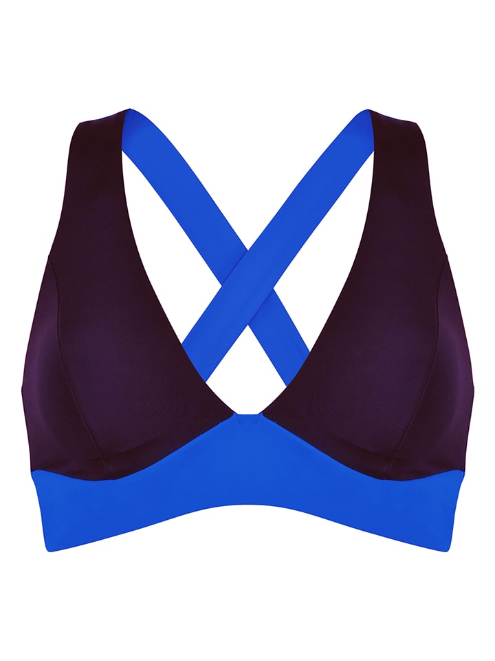 Biustonosz bikini w kolorze czarno-niebieskim