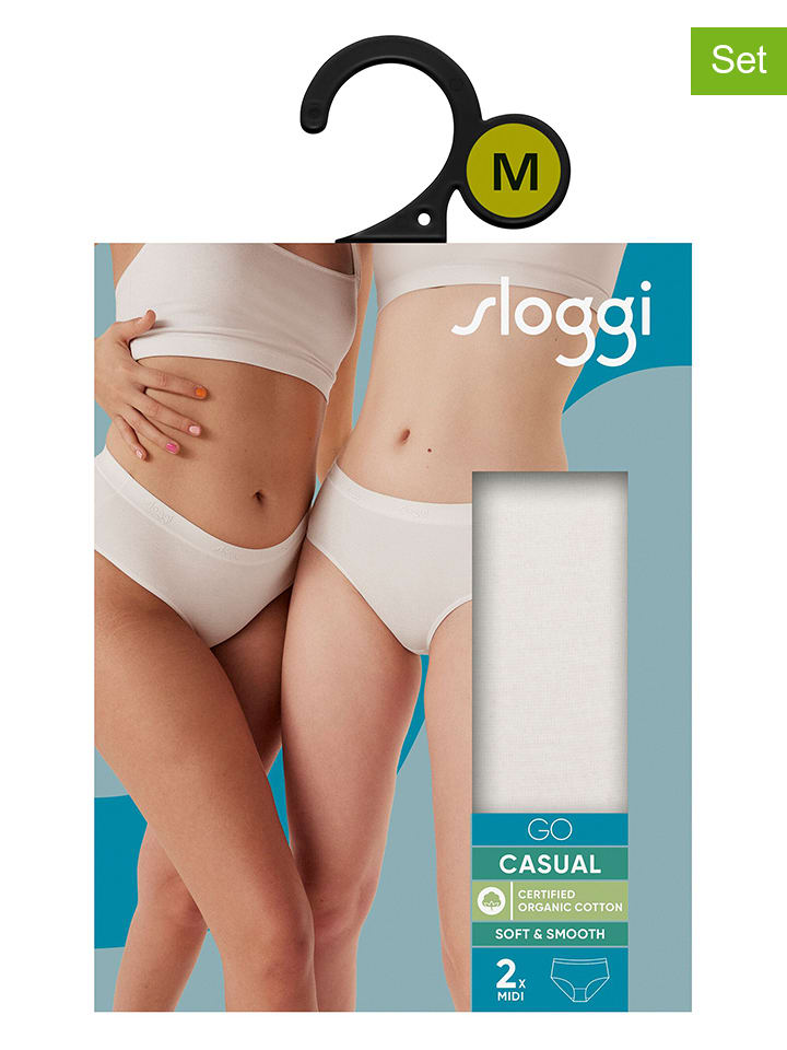 Pełne figi (2 pary) "Go Casual" w kolorze białym