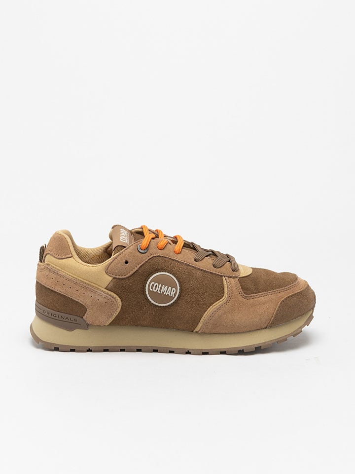 Skórzane sneakersy w kolorze jasnobrązowym