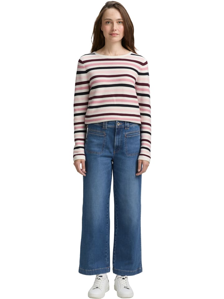 Pullover in Rosa/ Weiß/ Schwarz
