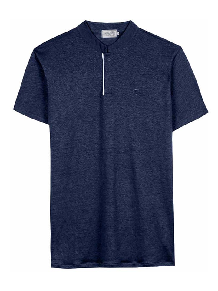 Leinen-Shirt "Scoop" in Dunkelblau