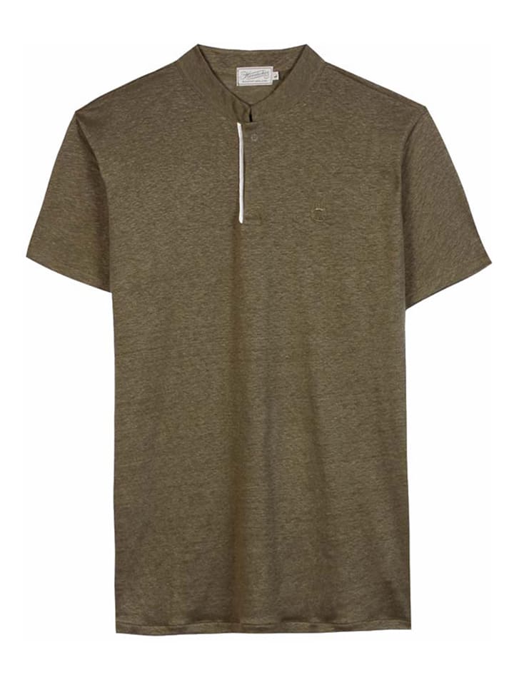 Lniana koszulka "Scoop" w kolorze khaki