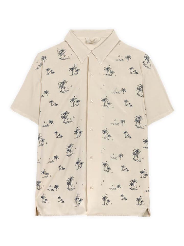 Hemd "Resor" in Beige/ Schwarz