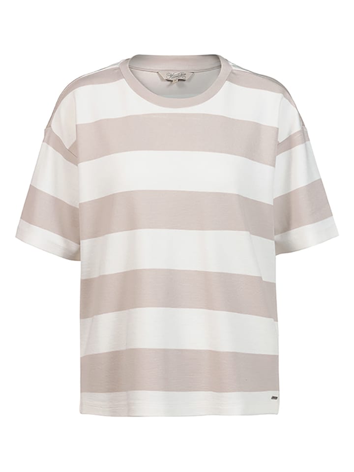 Shirt "Stinella" in Beige/ Weiß