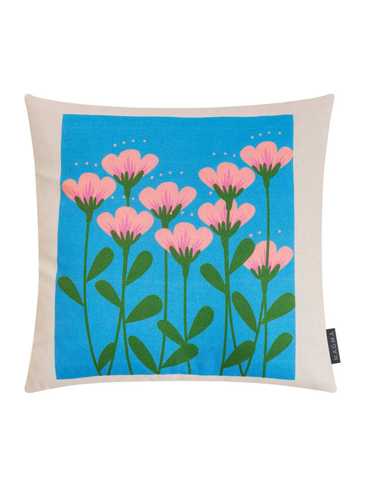 Poszewka "Fiorito" w kolorze niebieskim na poduszkę - 45 x 45 cm