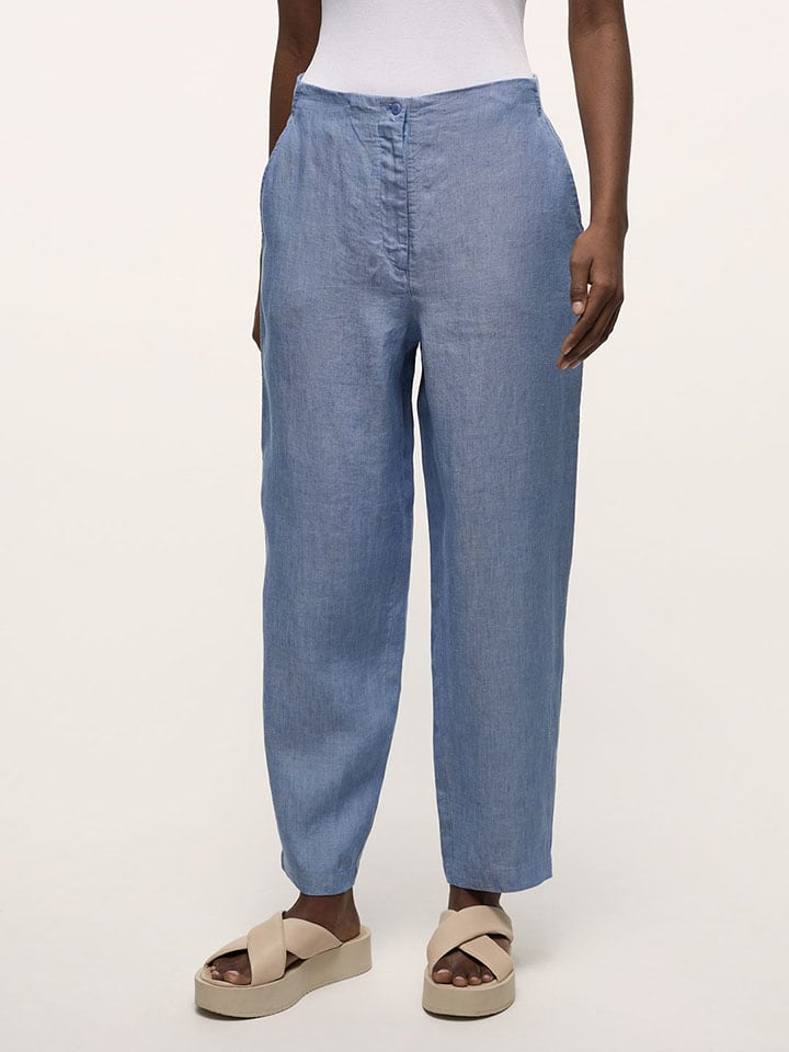Leinen-Hose in Blau