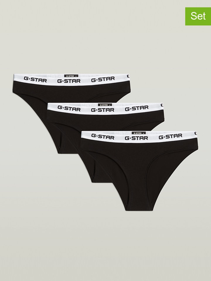3er-Set: Slips in Schwarz