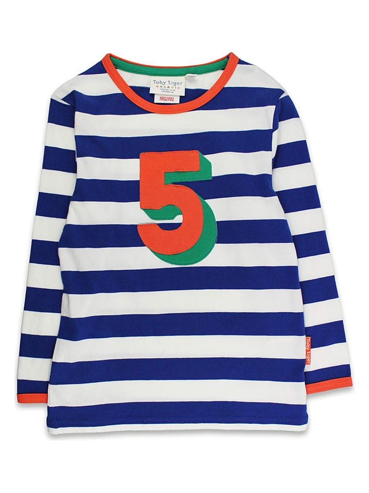 Longsleeve in Blau/ Weiß