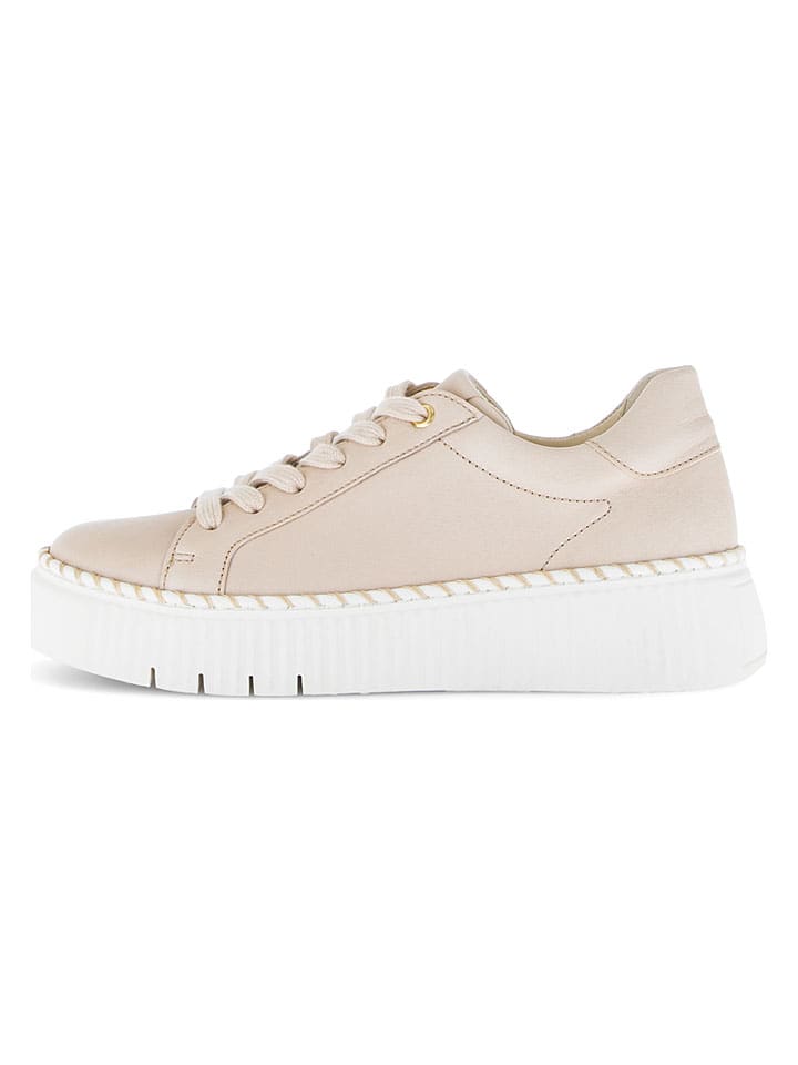 Skórzane sneakersy w kolorze beżowym