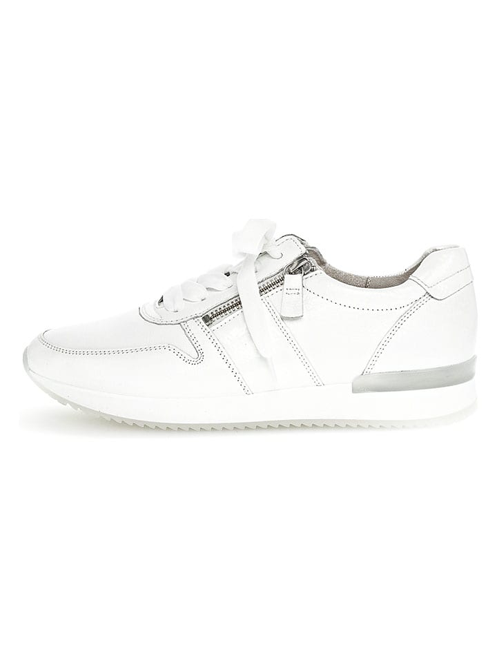 Skórzane sneakersy w kolorze białym