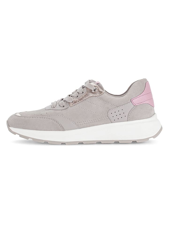 Leder-Sneakers in Taupe