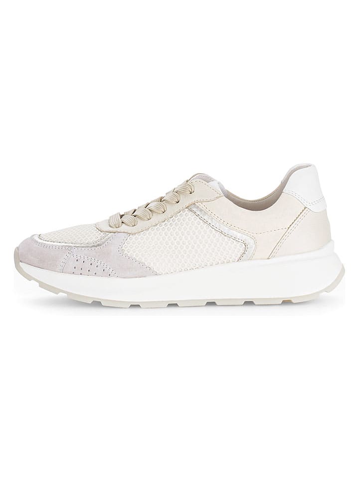 Skórzane sneakersy w kolorze kremowym