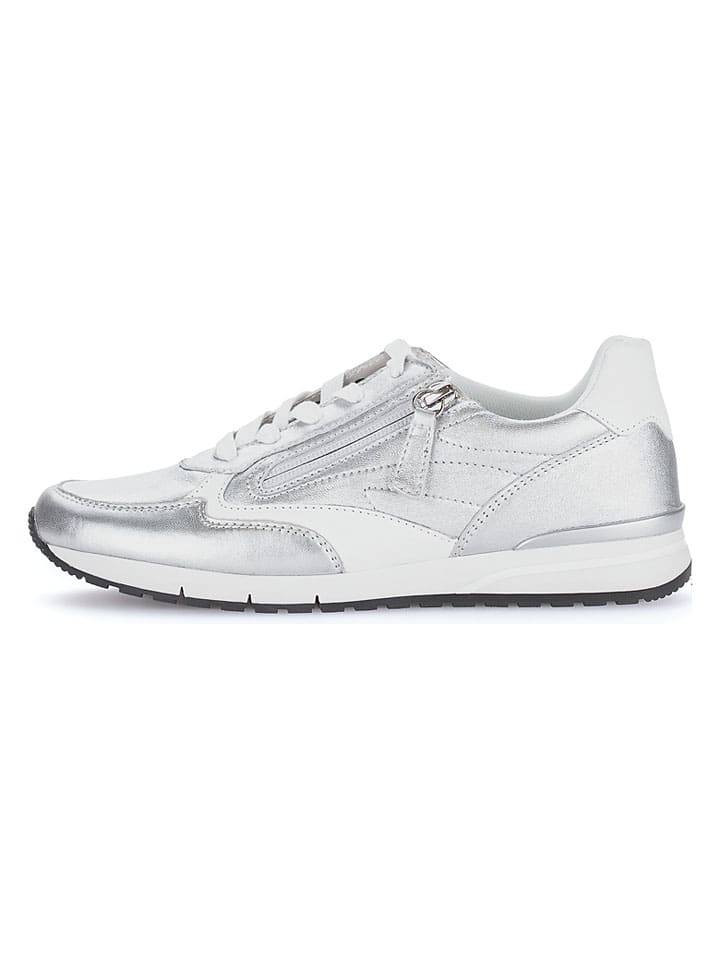 Leren sneakers wit/zilverkleurig