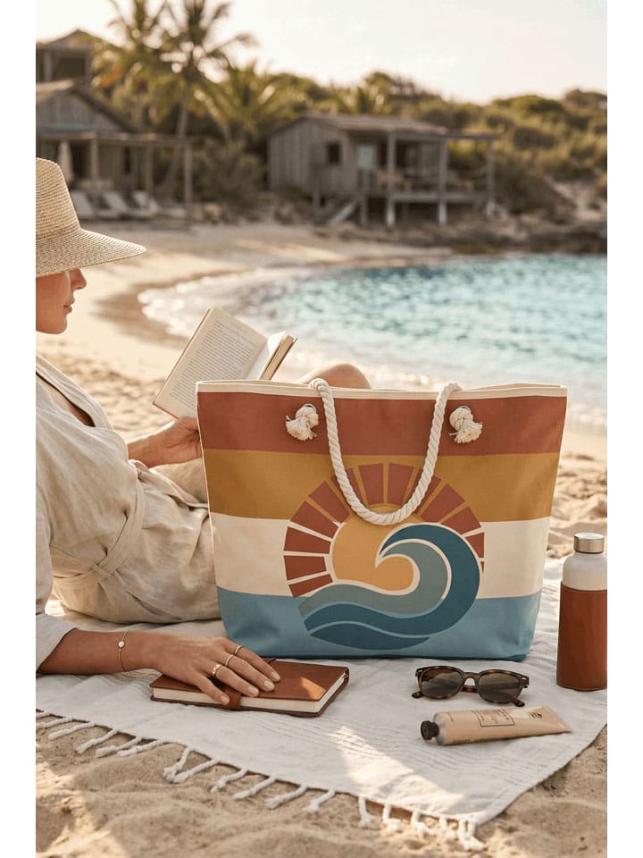 Torba plażowa ze wzorem - 55 x 36 x 15 cm