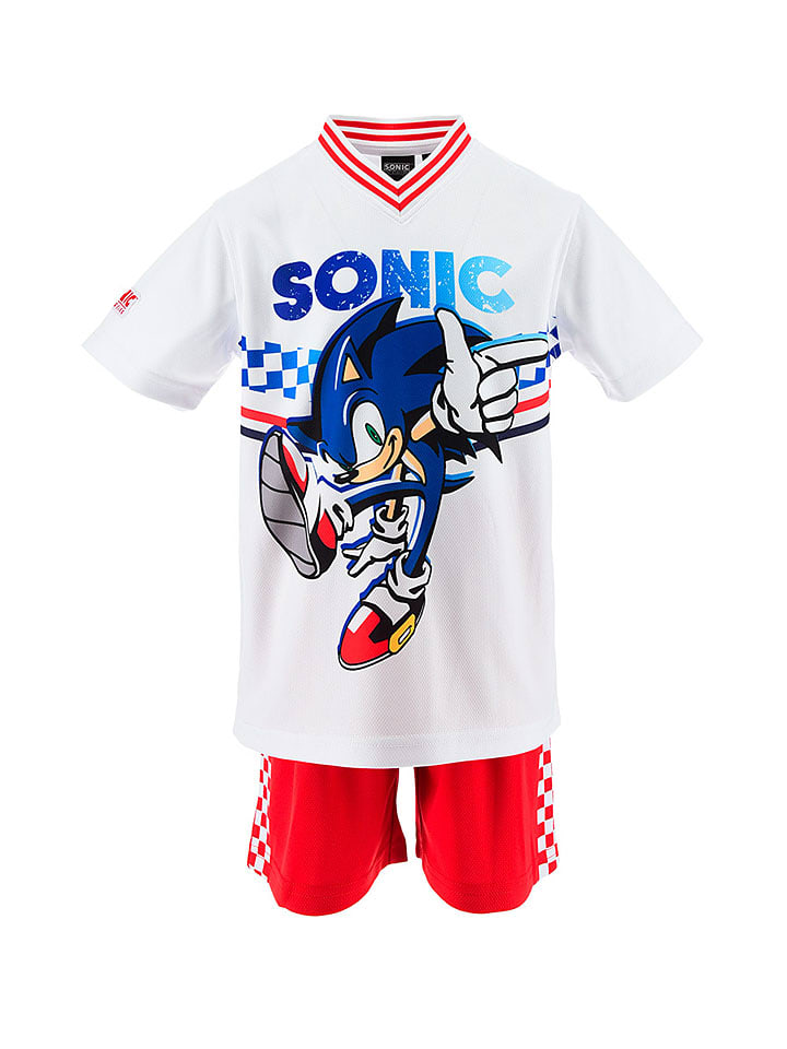 2-częściowy zestaw "Sonic" w kolorze biało-czerwonym