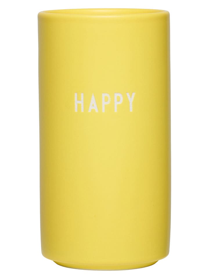 Wazon "Happy" w kolorze żółtym - wys. 11 cm