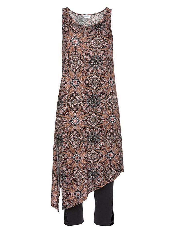 2tlg. Outfit in Schwarz/ Braun