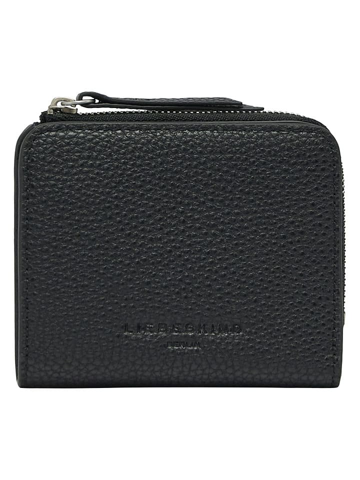 Leder-Geldbörse in Schwarz - (B)11 x (H)9 x (T)2 cm