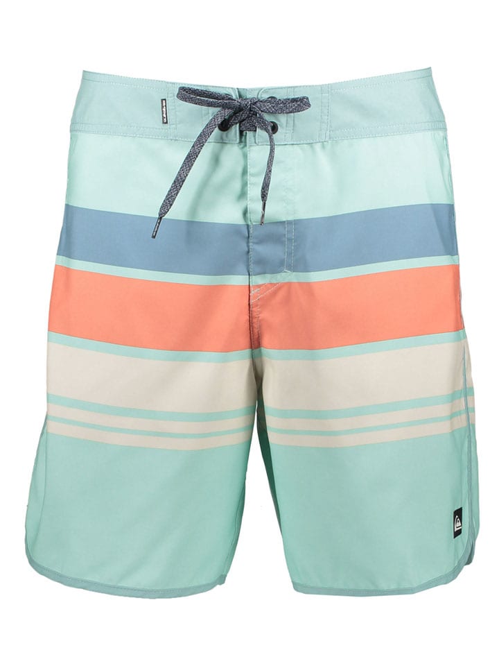Badeshorts "Everyday Stripe" in Hellblau/ Grün