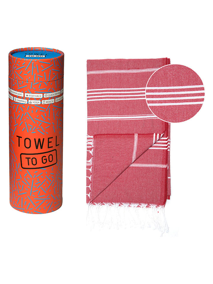 Strandtuch "Towel To Go - Ipanema" in Rot - (L)180 x (B)100 cm
