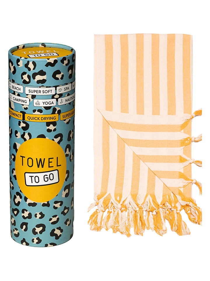 Strandtuch "Towel To Go - Demeter" in Gelb/ Creme - (L)180 x (B)100 cm