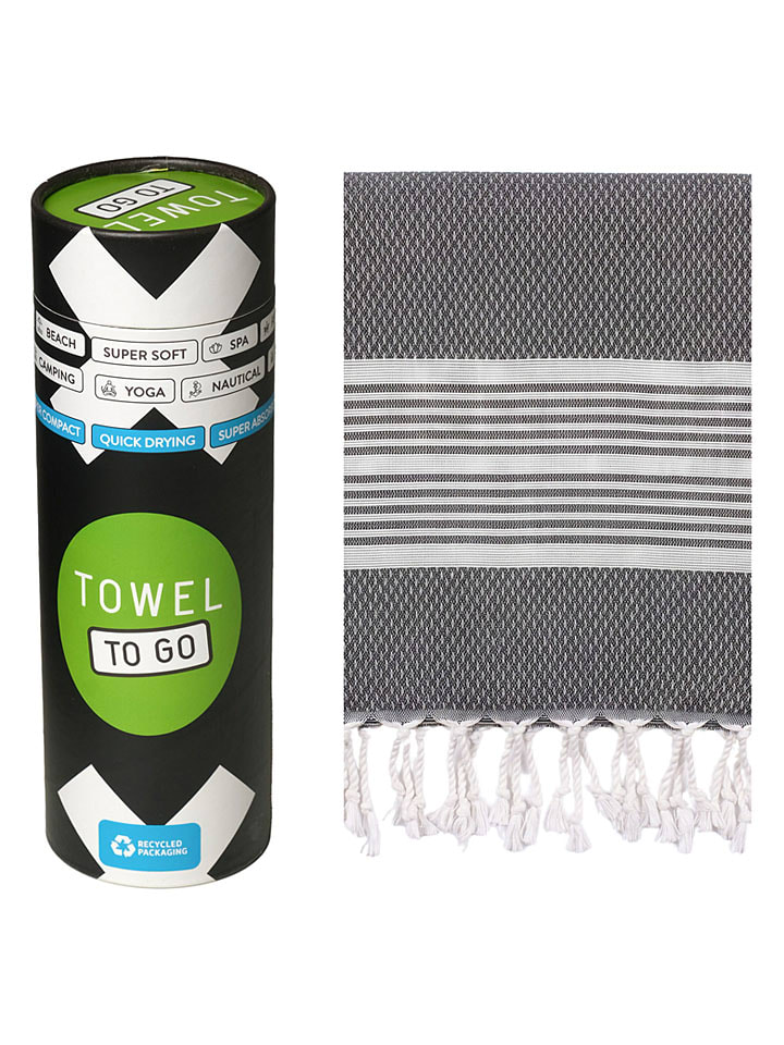 Strandtuch "Towel To Go - Oasis" in Grau - (L)180 x (B)100 cm