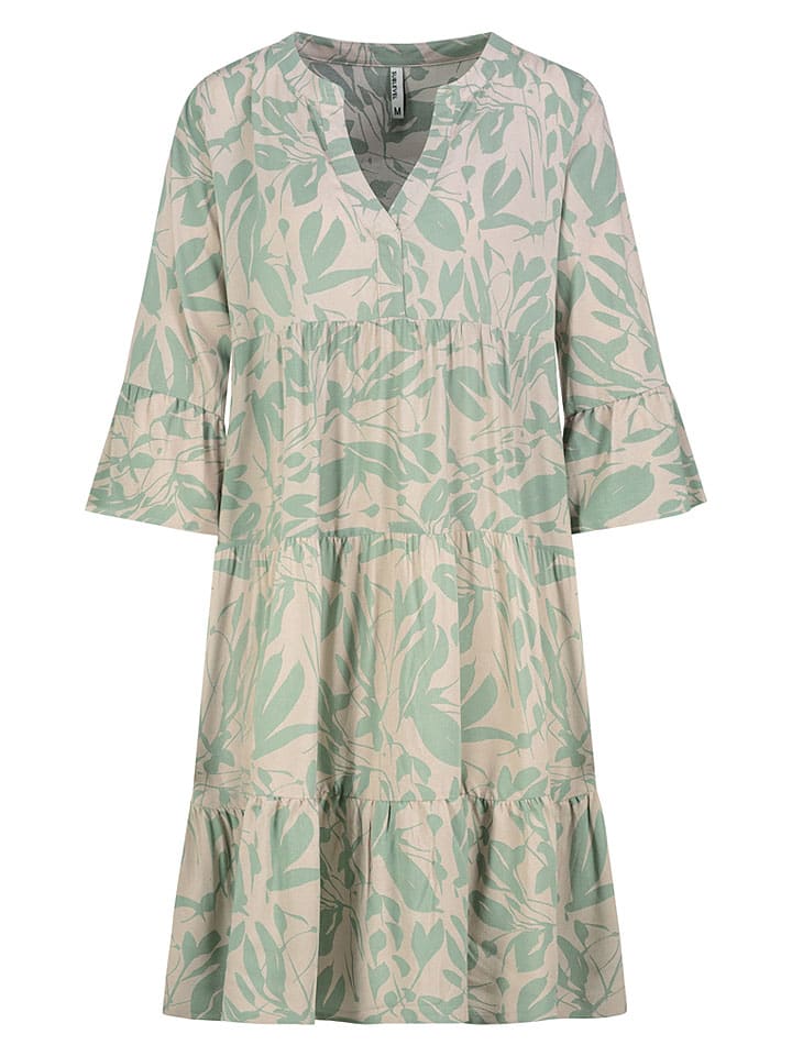 Jurk beige/groen
