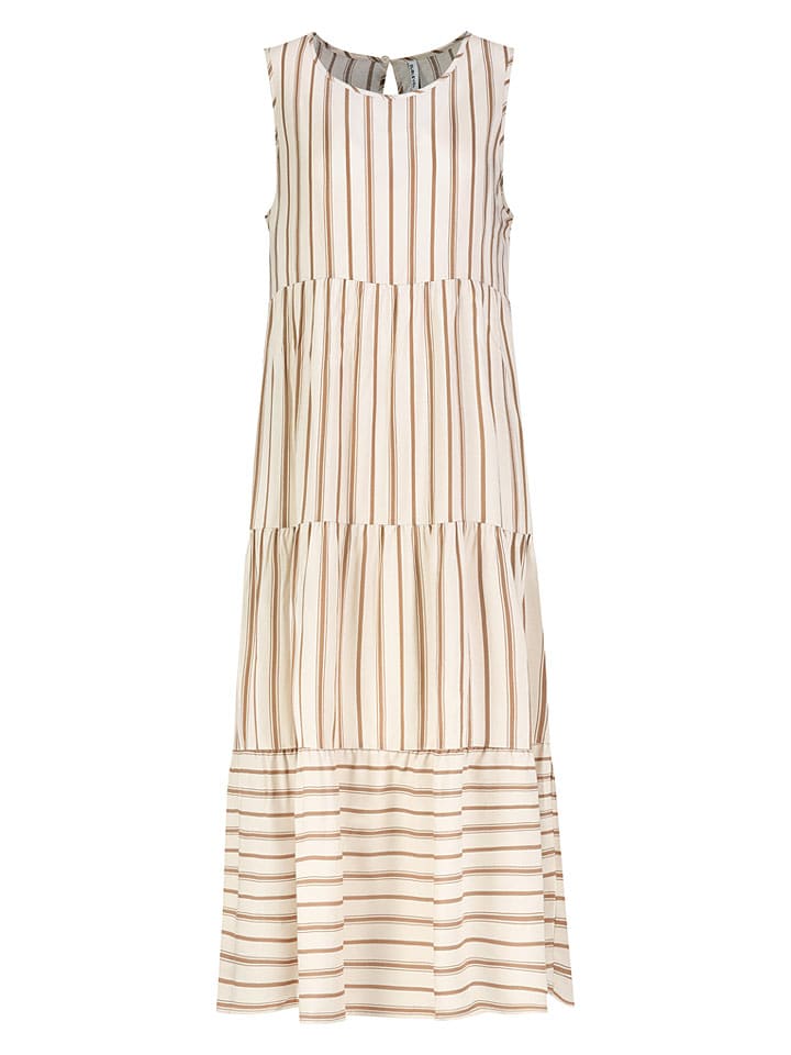Jurk beige/wit