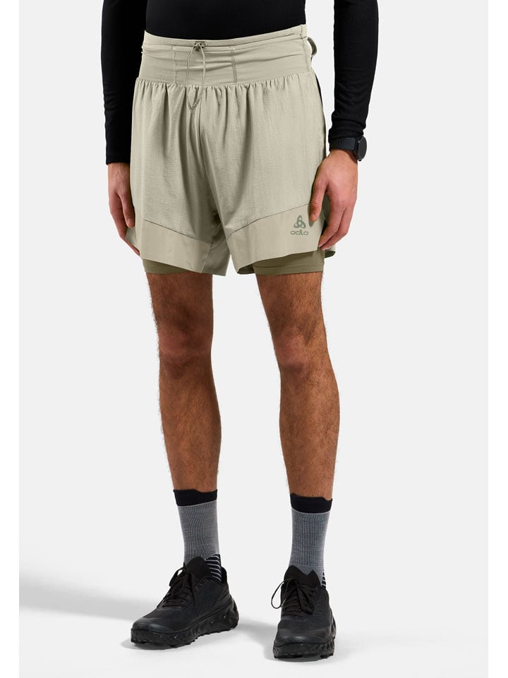 2in1-Laufshorts "X-Alp Trail" in Beige