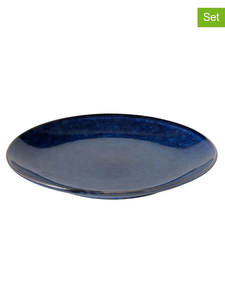 Talerze obiadowe (2 szt.) "Bleu" w kolorze grantowym - Ø 27 cm
