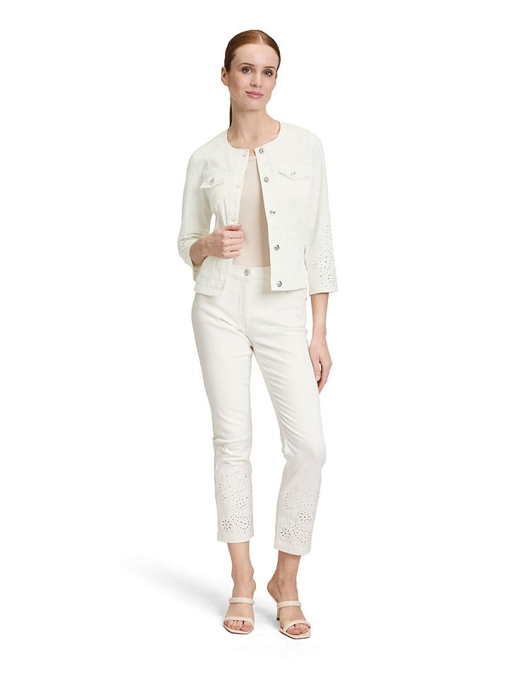 Jeansjacke in Creme