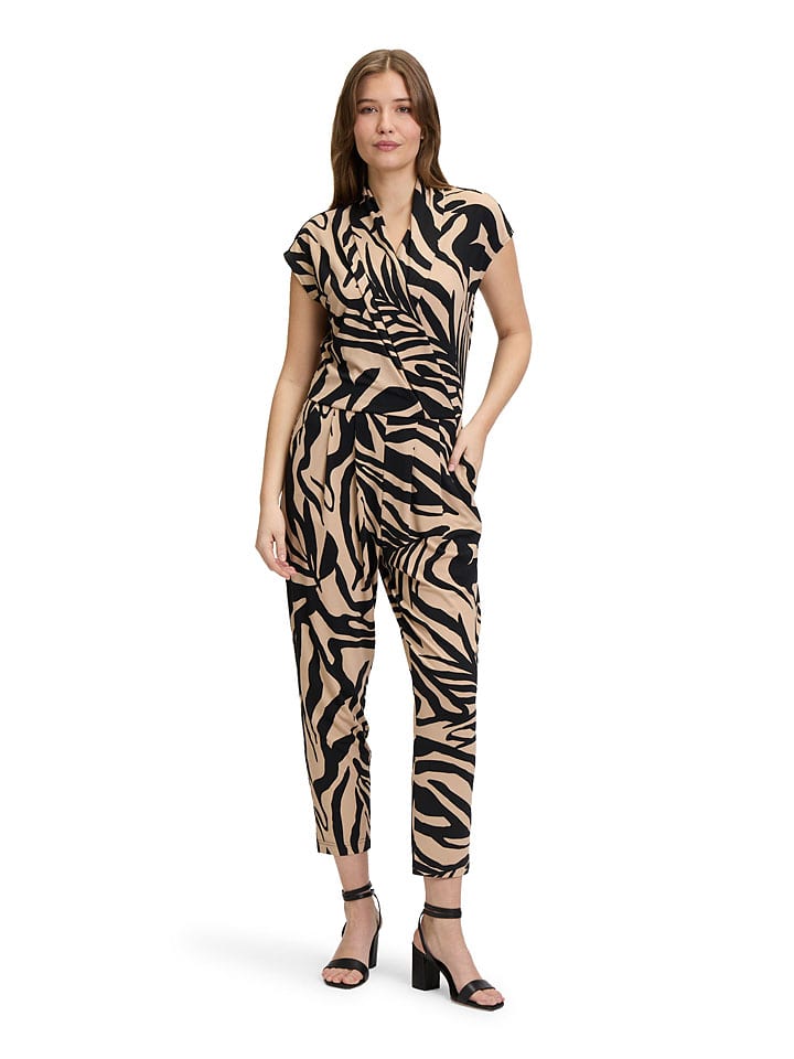Jumpsuit beige/zwart